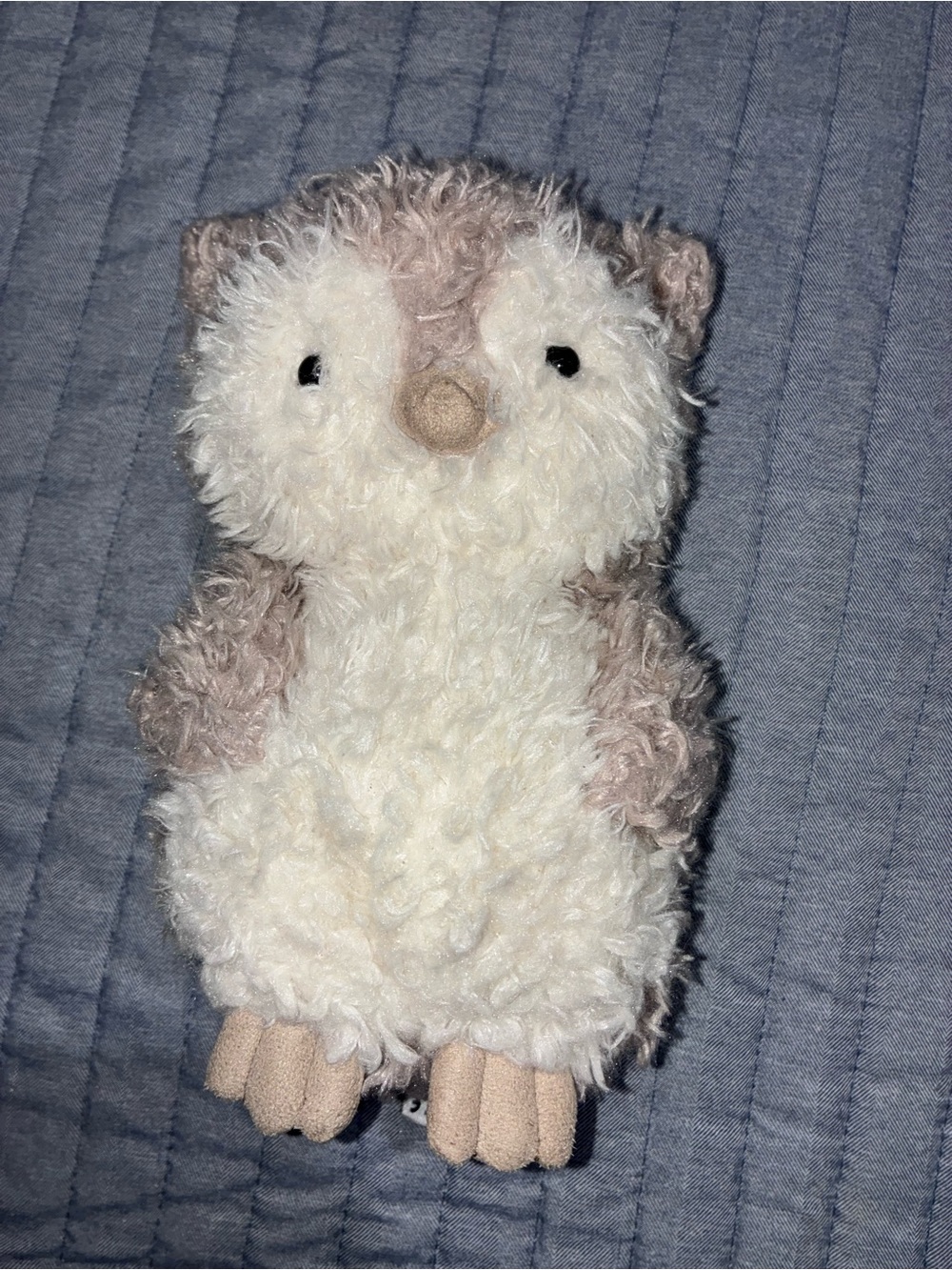 Jellycat White & Tan Fluffy “little owl” Plush collectible